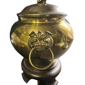 1980 Vintage Foo Dog  Style Brass Table Lamp